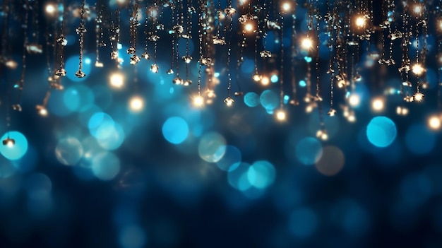 A beleza etérea do bokeh azul com suas luzes cintilantes e qualidade de sonho