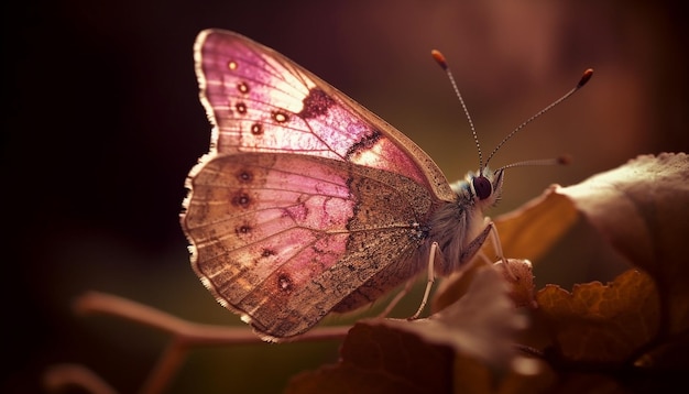 A beleza frágil de uma borboleta multicolorida na natureza tranquilidade gerada pela IA