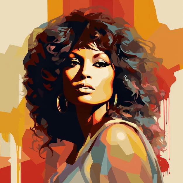 Foto a beleza icônica transformou pam grier através da arte vetorial