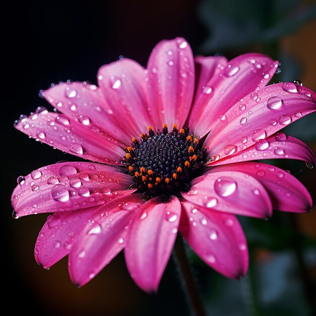 Foto a beleza refletida da flor de margarida roxa vibrante em uma floração cativante