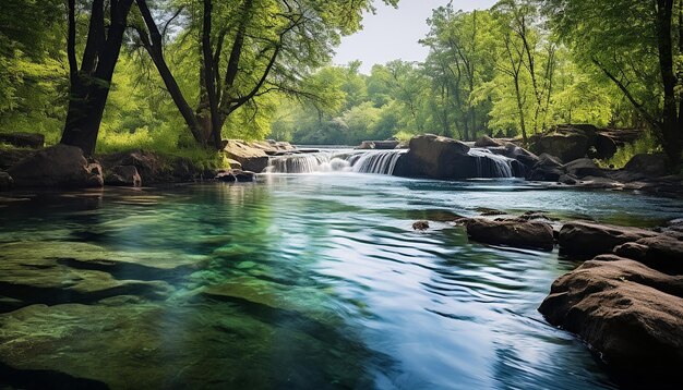 A beleza tranquila de uma fonte natural