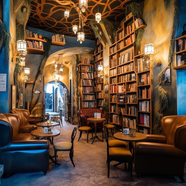 A biblioteca do hotel la boheme