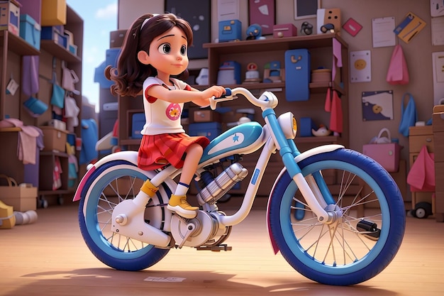 A bicicleta infantil 3D representa o Dia Internacional da Menina