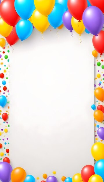 Foto a birthday party with balloons and a banner for a birthday party