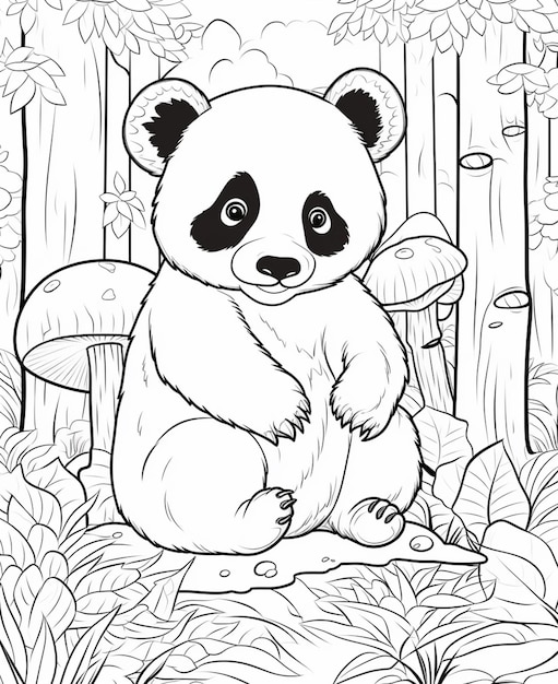 Desenhos para colorir de desenho de um panda de gravata para