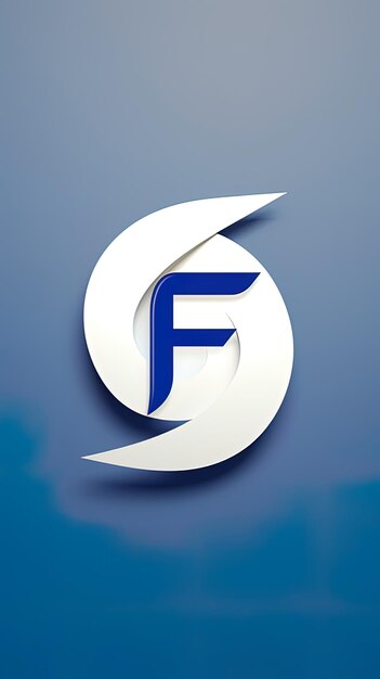 Foto a blue and white logo with the letter f on it