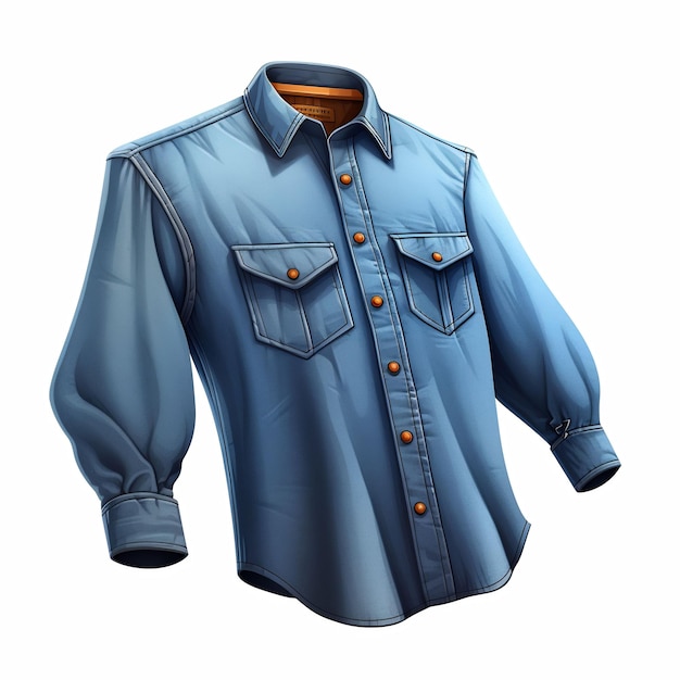 Foto a blue shirt with a button down and a pocket on the front