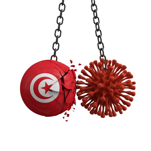 A bola da Tunísia bate em um micróbio de doença de vírus d render