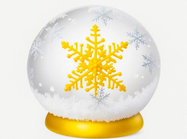 Foto a bola de natal é decorada com flocos de neve bola de vidro de natal na árvore gerada pela ia