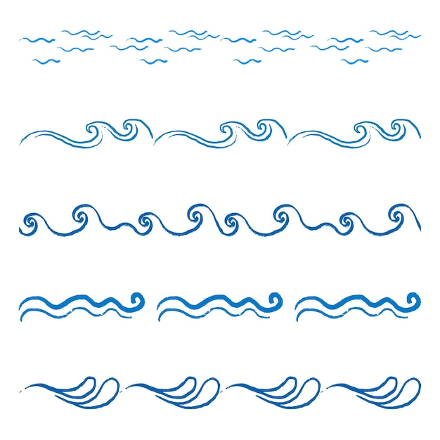 A borda da onda do mar adesivo png fundo transparente desenho bonito conjunto de design