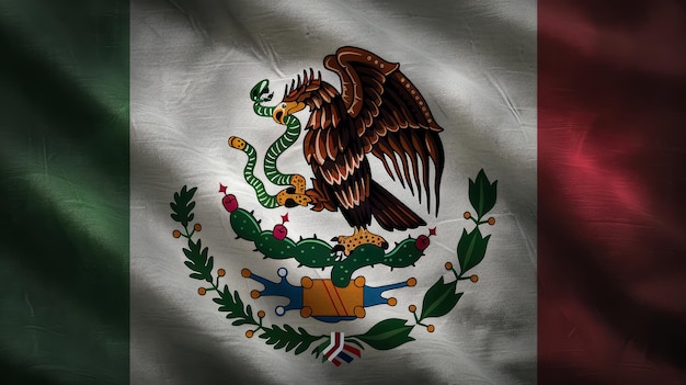 A brandir a bandeira do México.