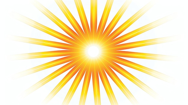 Foto a bright shining star or sun with glowing rays on a white background