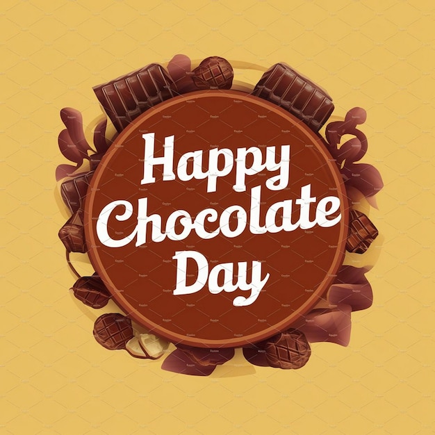 Foto a brown sign with the words happy chocolate written on it