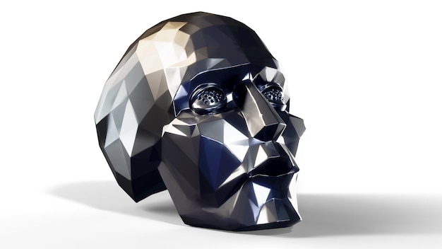 A cabeça humana abstrata 3d rende o conceito da inteligência artificial