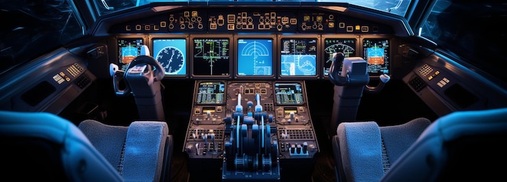 Foto a cabine do avião