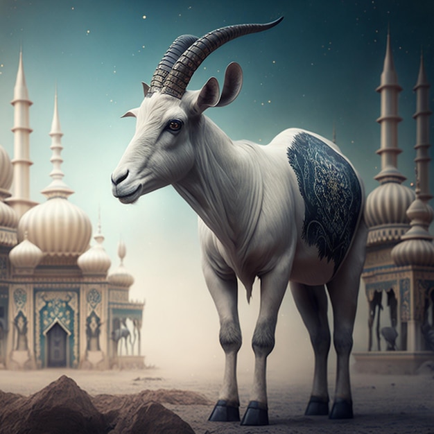 A cabra Eid alAdha venda socail postar foto de fundo AI gerada