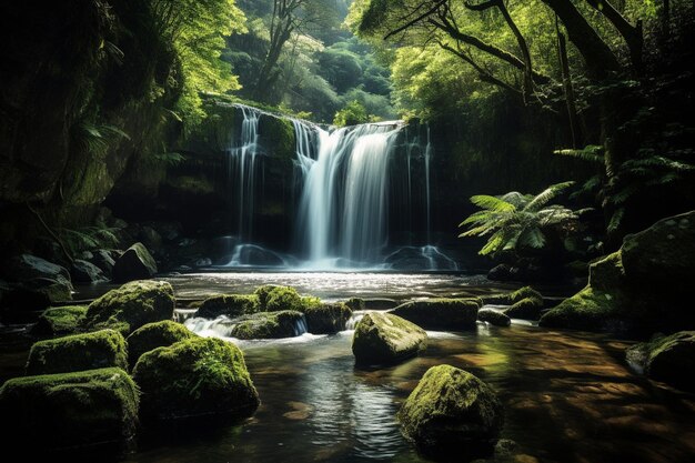 Foto a cachoeira de shiraito, nos contrafortes sudoeste do monte fuji