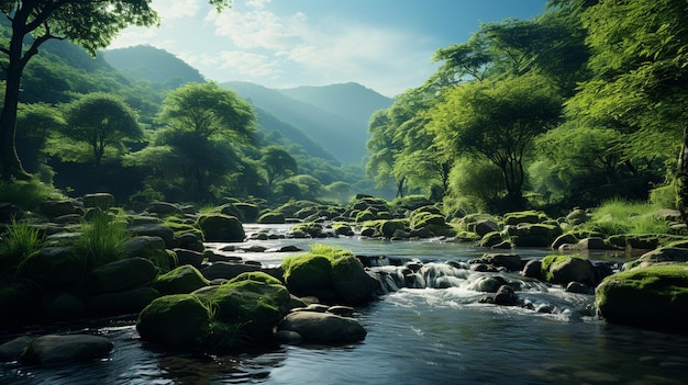 a cachoeira em reservatórios explícitos no estilo de grandes formatos de tela motivos inspirados na natureza