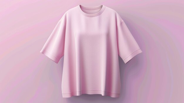 Foto a camiseta de tamanho grande de moda rosa simples é impressa com desenhos realistas em um estilo realista