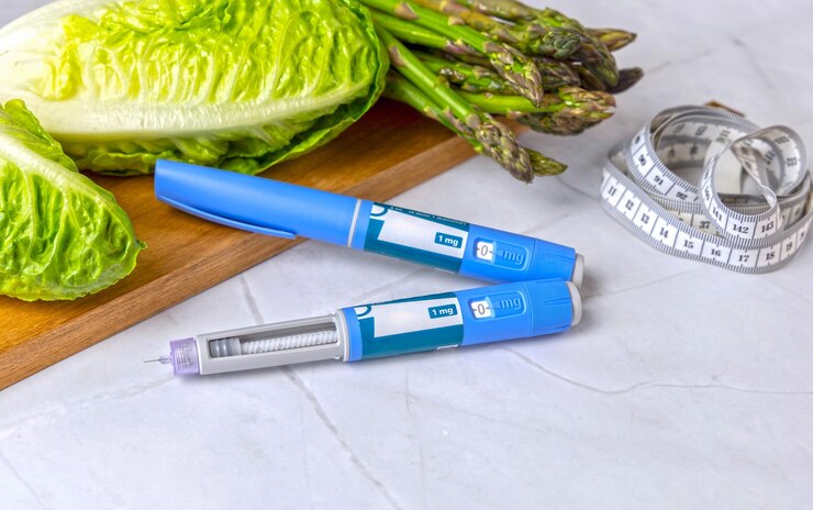 Foto a caneta original dinamarquesa ozempic insulin para injectáveis para diabéticos e vegetais