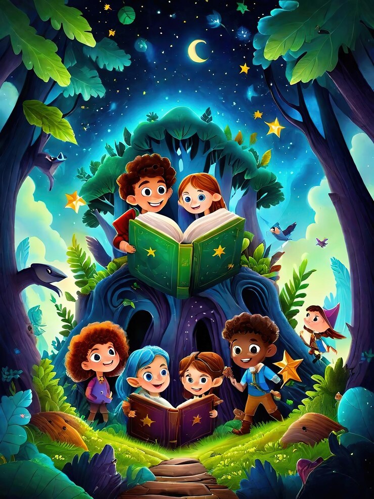 Foto a capa do livro enchanted forest adventure kid