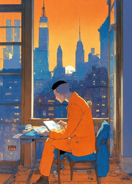 A capa original do artista americano de quadrinhos Charles McMurdo no estilo contemplativo