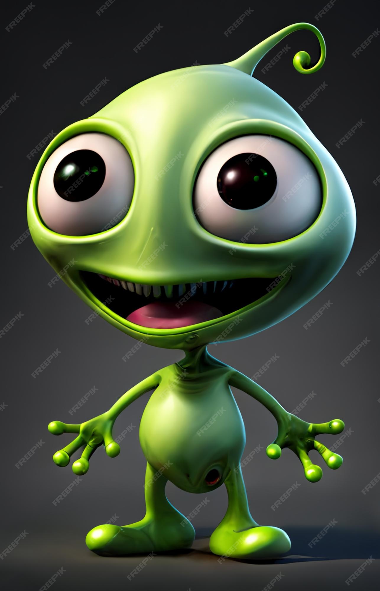 Desenho animado alienígena verde - Stockphoto #27653610