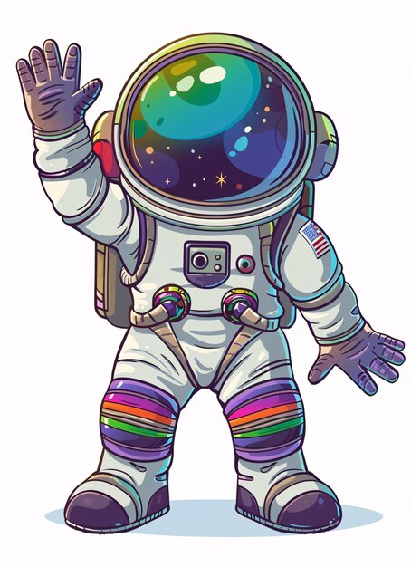 Foto a cartoon of an astronaut waving