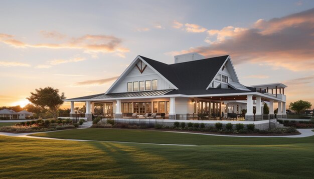 A casa está localizada no campo de golfe.