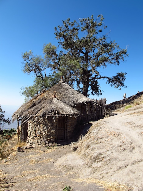 A casa na cidade de lalibela, etiópia