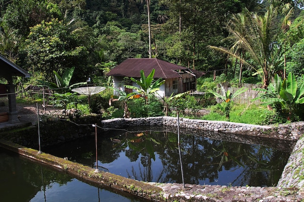 A casa na pequena aldeia da indonésia