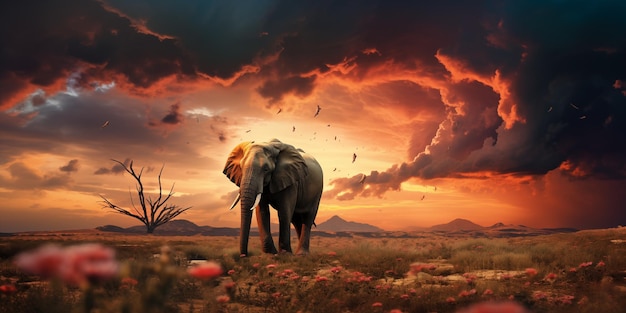 Foto a cena do elefante