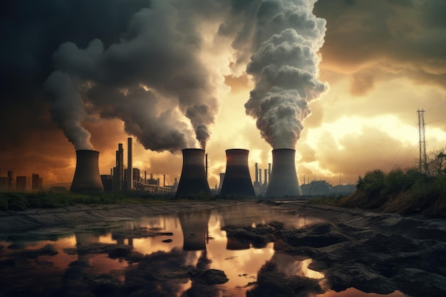 A central nuclear contamina o ambiente com fumaça