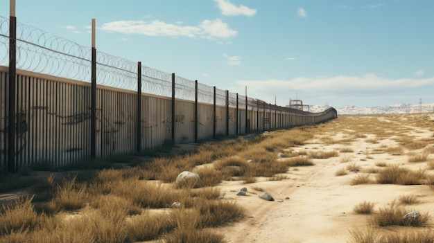 Foto a cerca da fronteira foi construída para combater os refugiados ilegais.