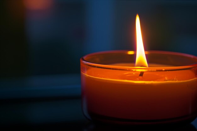 A chama vacilante de uma vela lança uma luz tranquilizadora
