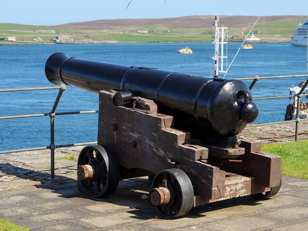 A cidade de Lerwick, nas ilhas Shetland.