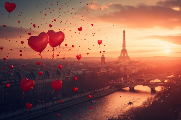 A cidade do amor Paris França Conceito amor pela vida e pelas pessoas