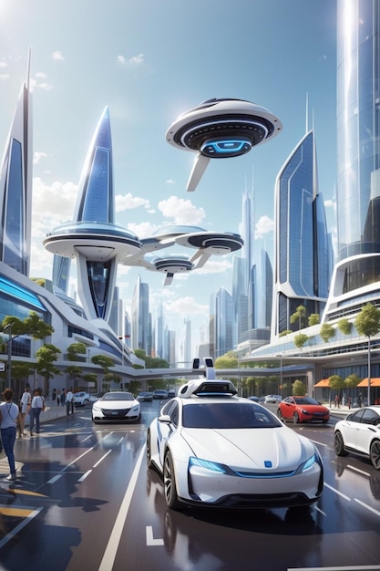 A cidade do futuro com carros autônomos