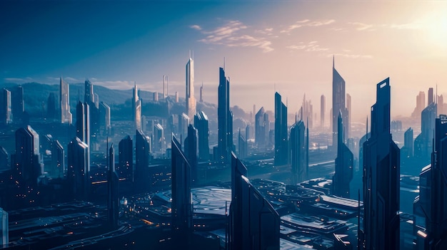 A cidade do futuro é uma obra de arte digital.