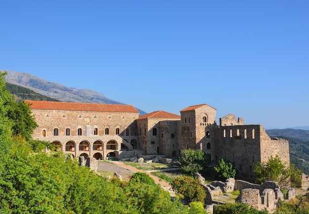 A cidade medieval de Mystras no Peloponeso na Grécia