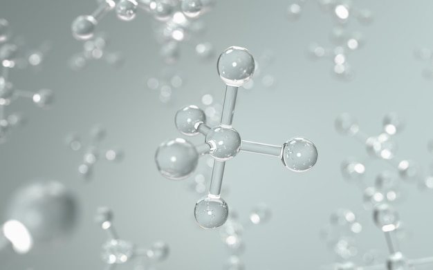 A ciência com fundo da molécula ou do átomo, estrutura para a ciência, 3d rende.
