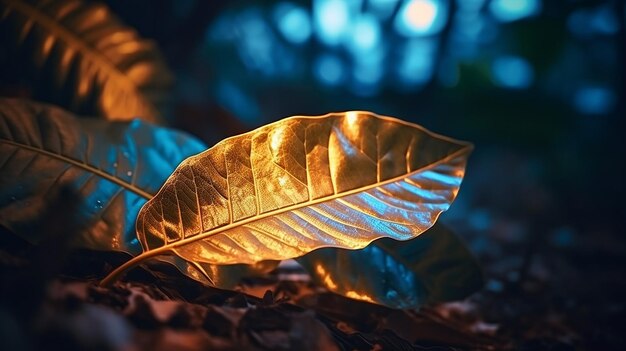 Foto a_cinematic_scene_detailed_candid_photograph_giant_leaf