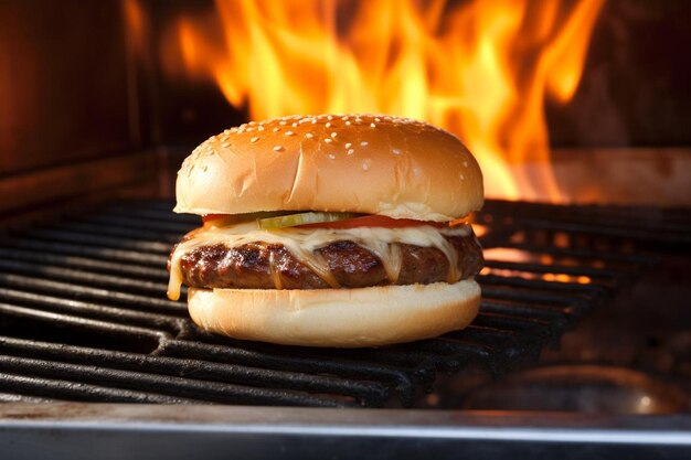 Foto a_closeup_shot_of_a_hamburger_bun_being_toasted_on_a_7_block_0_0jpg