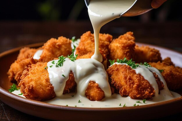 Foto a_closeup_shot_of_chicken_nuggets_being_dipped_into_71_block_0_0jpg