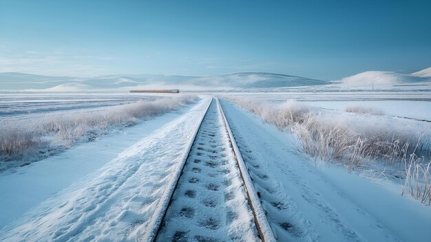 Foto a cobra de aço da solidão siberiana esculpe um país das maravilhas congelado