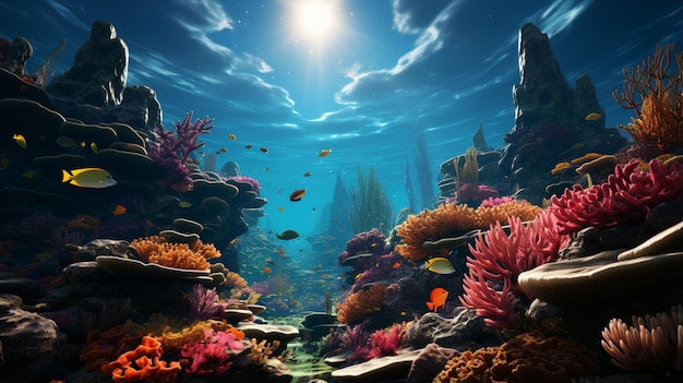 A coleção de peixes no mar profundo parece estar dentro de um aquário devido à sua beleza