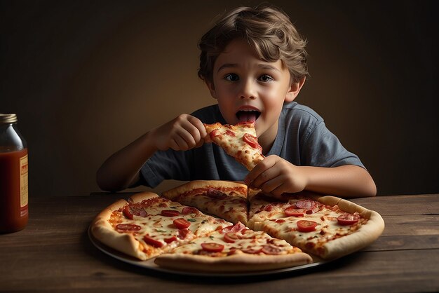 Foto a comer pizza.