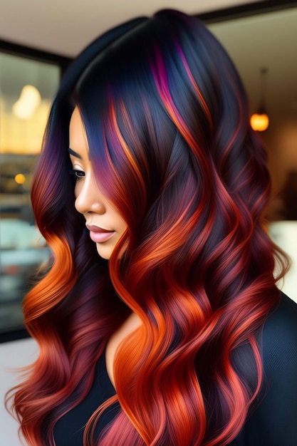 A cor do cabelo vermelho e roxo é uma ótima maneira de adicionar cor ao seu cabelo.