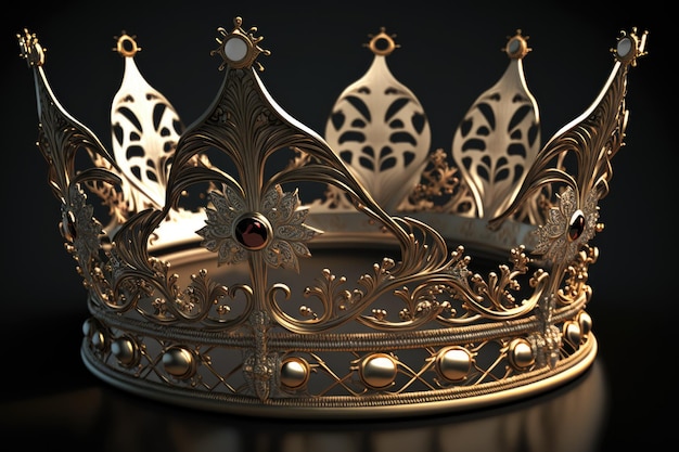 A coroa de ouro branco de um rei ou rainha