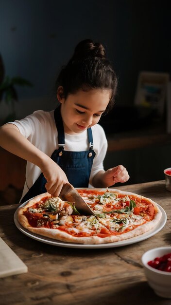 A cozinhar uma grande pizza.